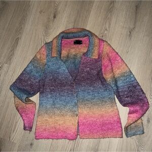 ASOS Gradient Cardigan Sweater Multicolor Button Front – Size US 14